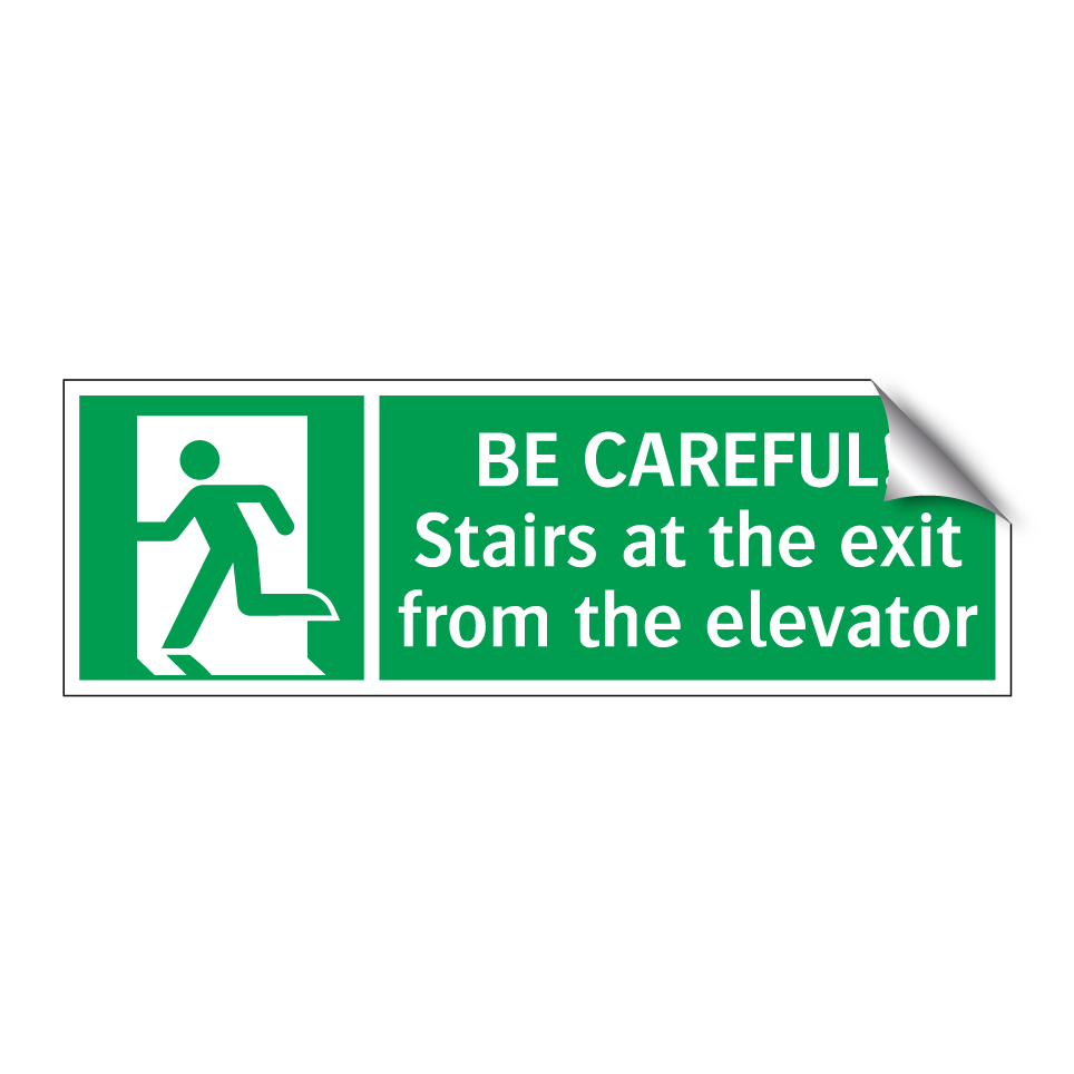 BE CAREFUL! Stairs at the exit from the elevator