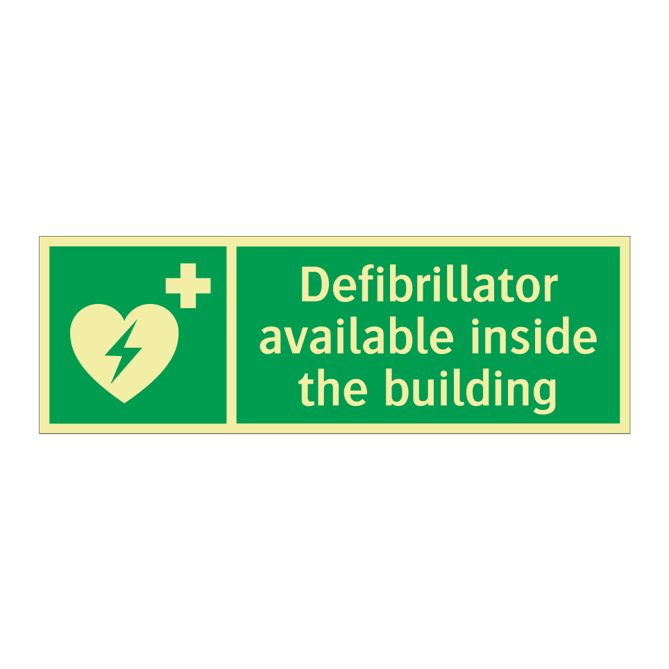 Defibrillator available inside the building