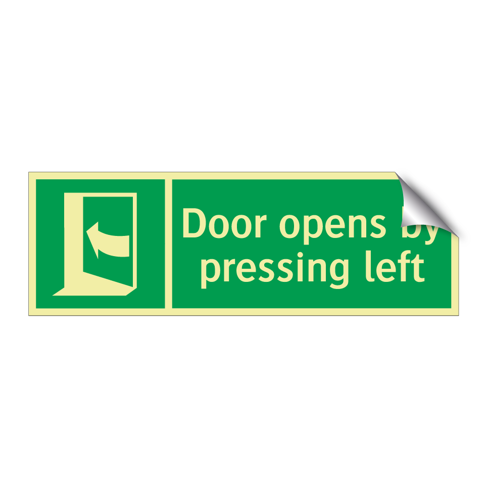 Door opens by pressing left