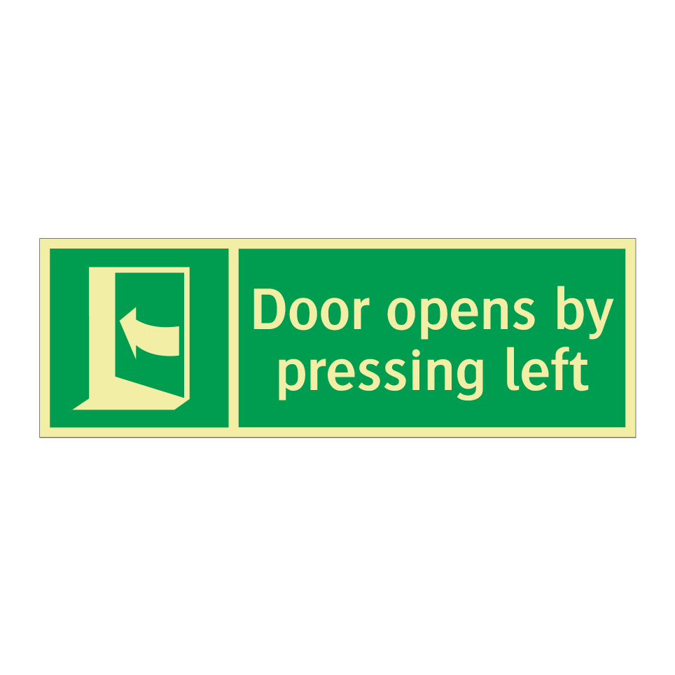 Door opens by pressing left