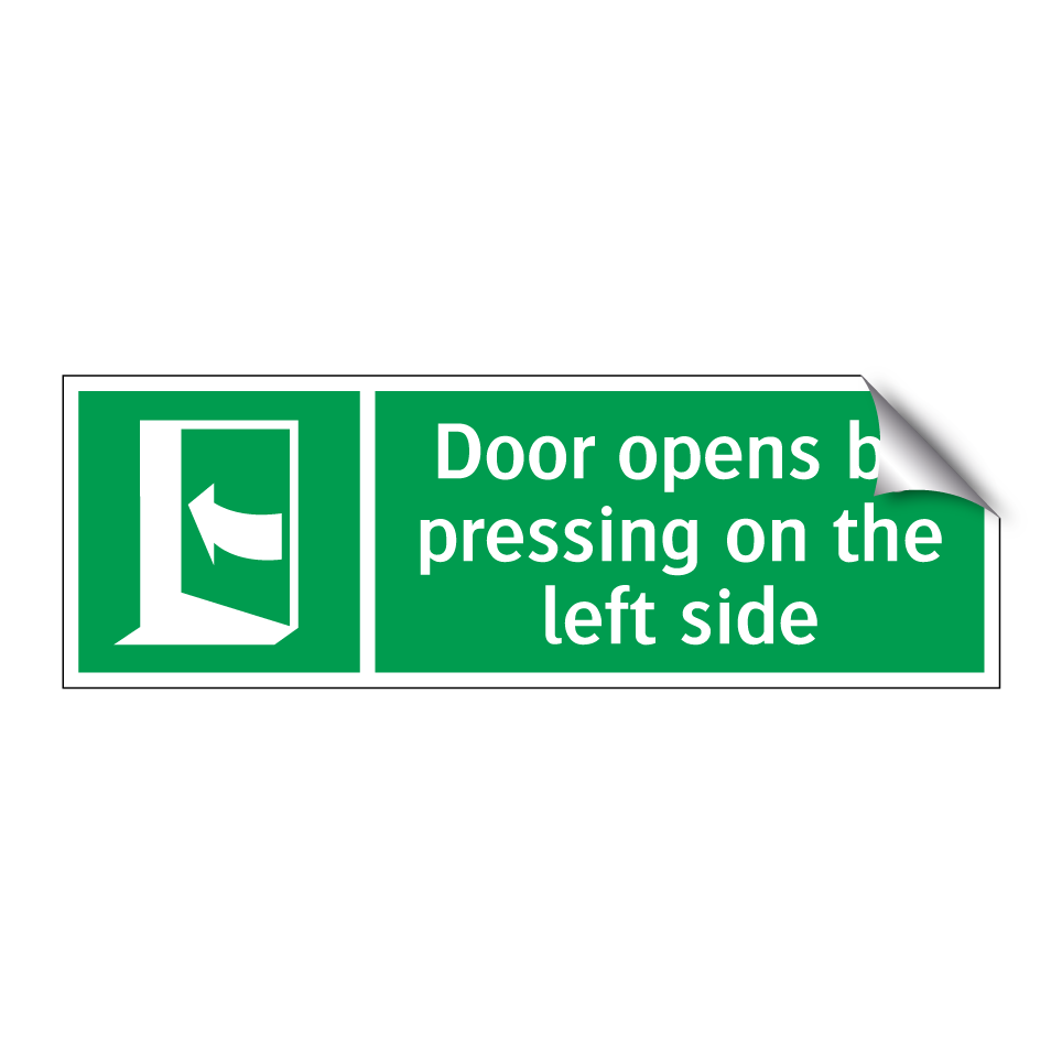 Door opens by pressing on the left side