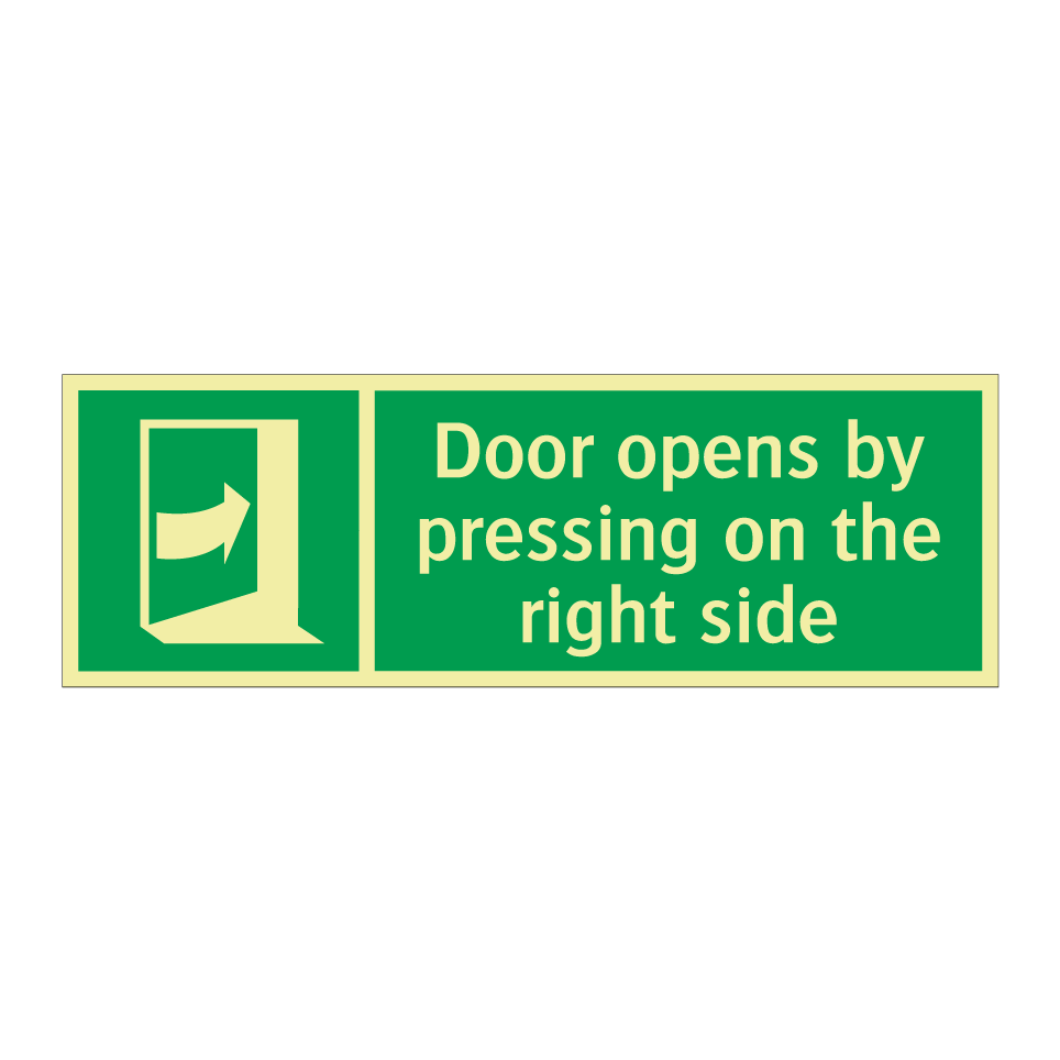 Door opens by pressing on the right side
