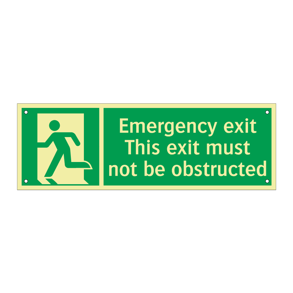 Emergency exit This exit must not be obstructed