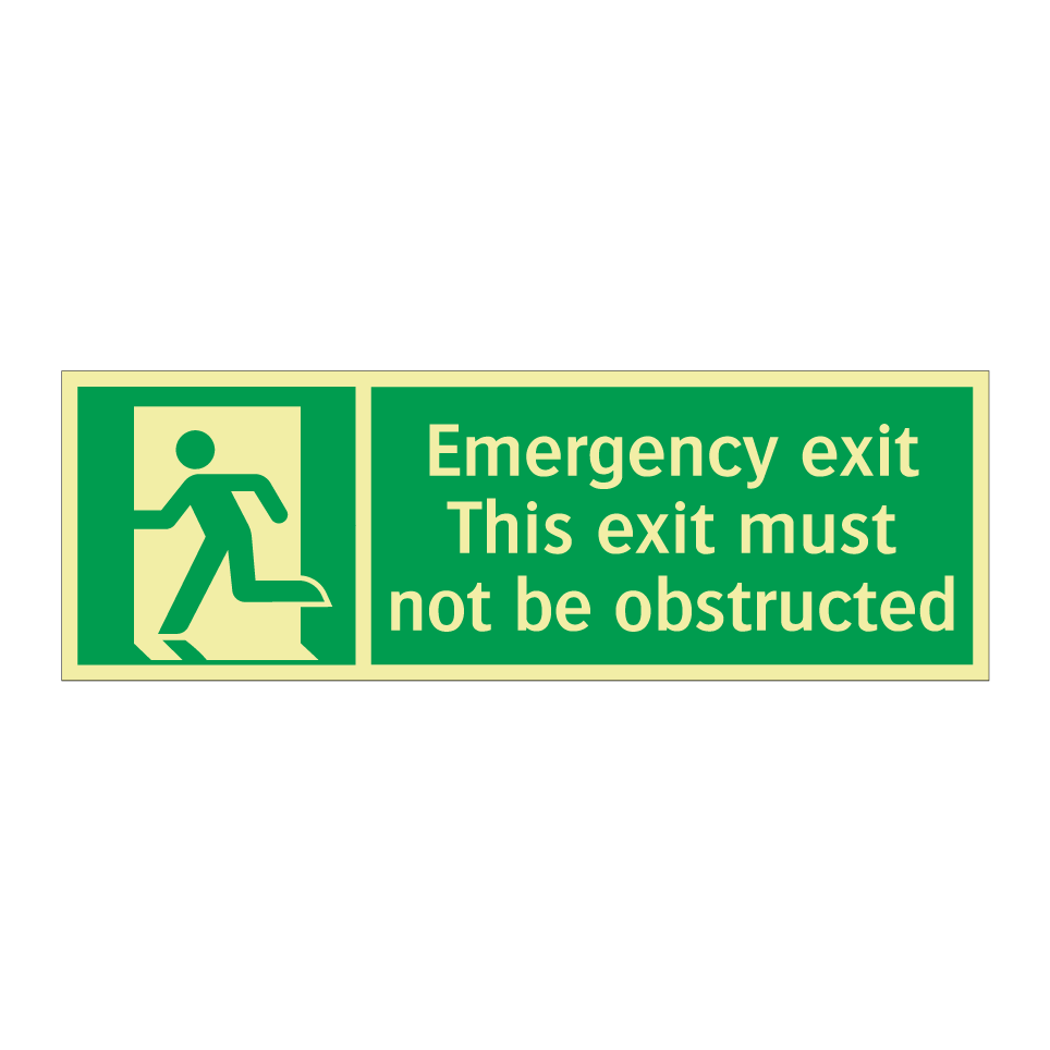 Emergency exit This exit must not be obstructed
