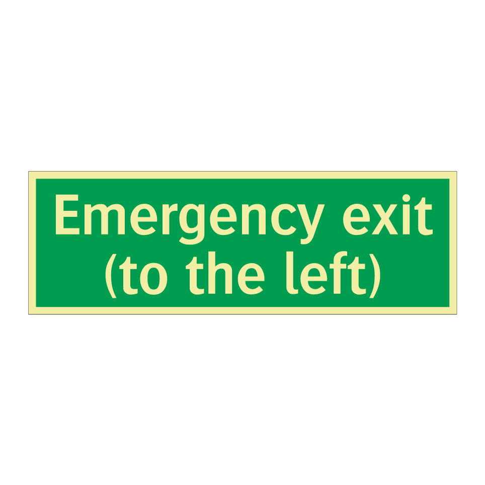 Emergency exit (to the left)