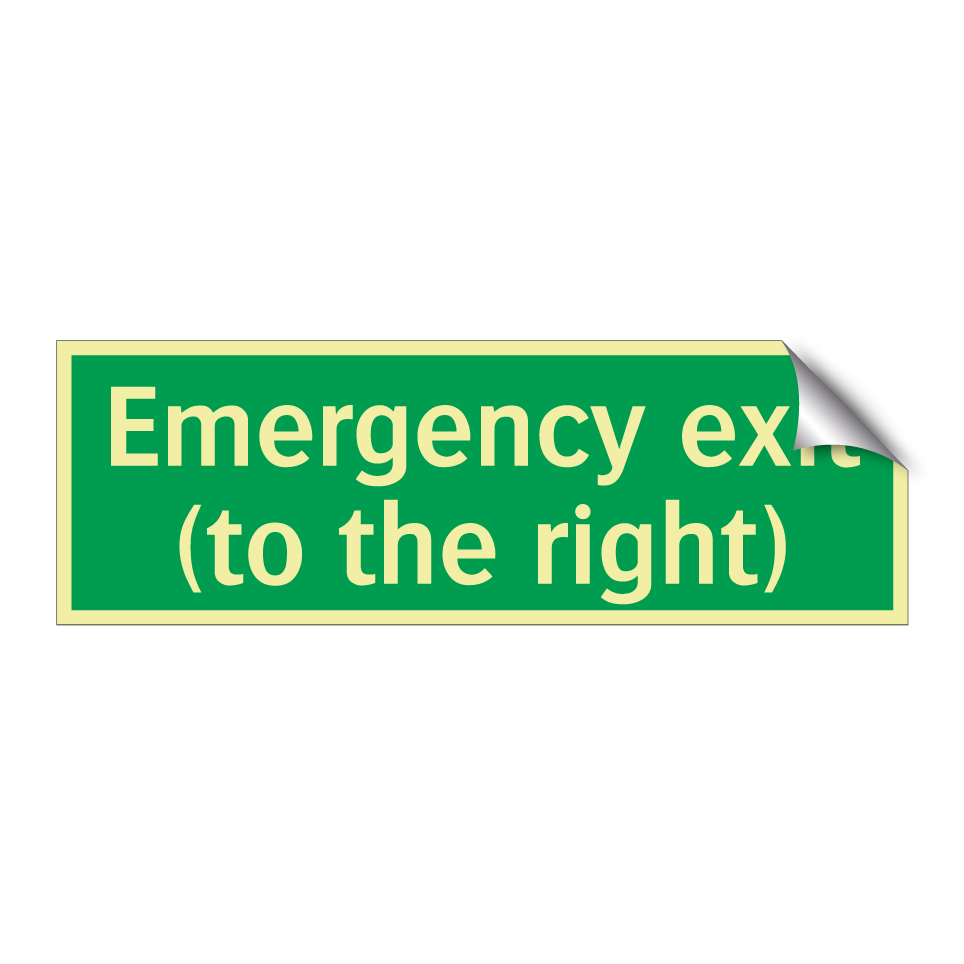 Emergency exit (to the right)
