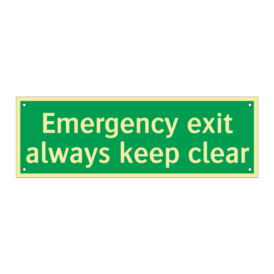 Emergency exit always keep clear