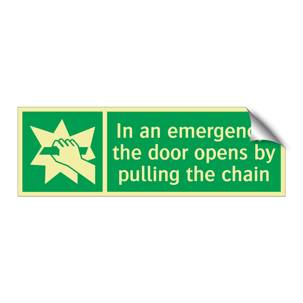 In an emergency, the door opens by pulling the chain
