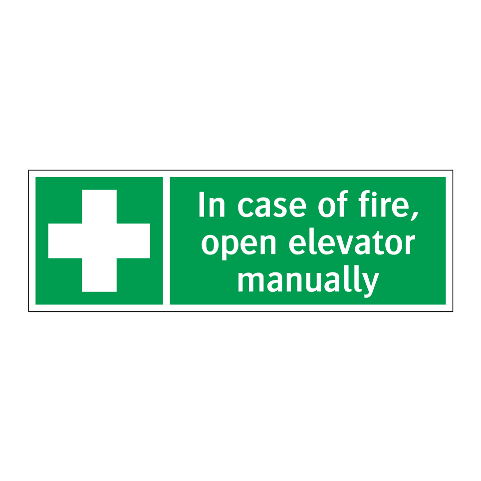 In case of fire, open elevator manually