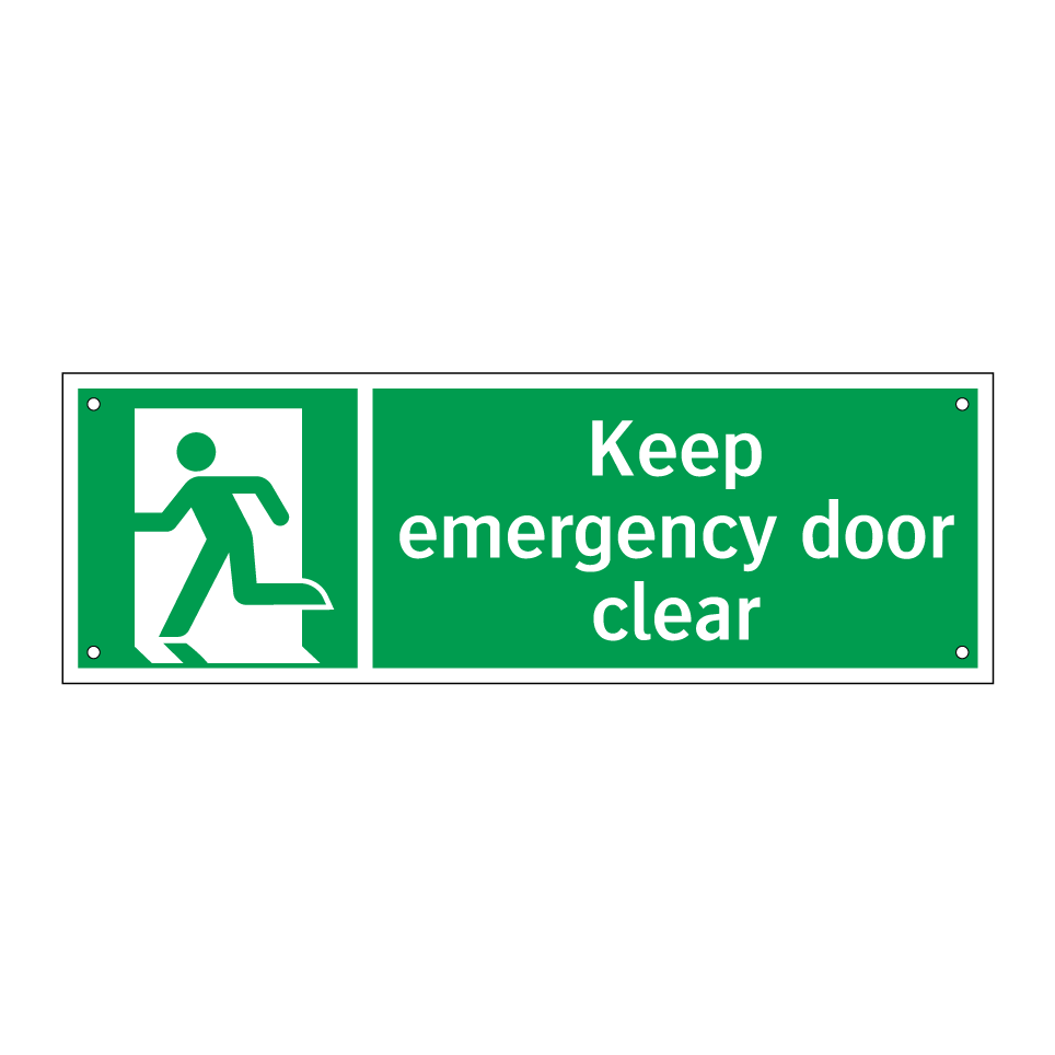 Keep emergency door clear