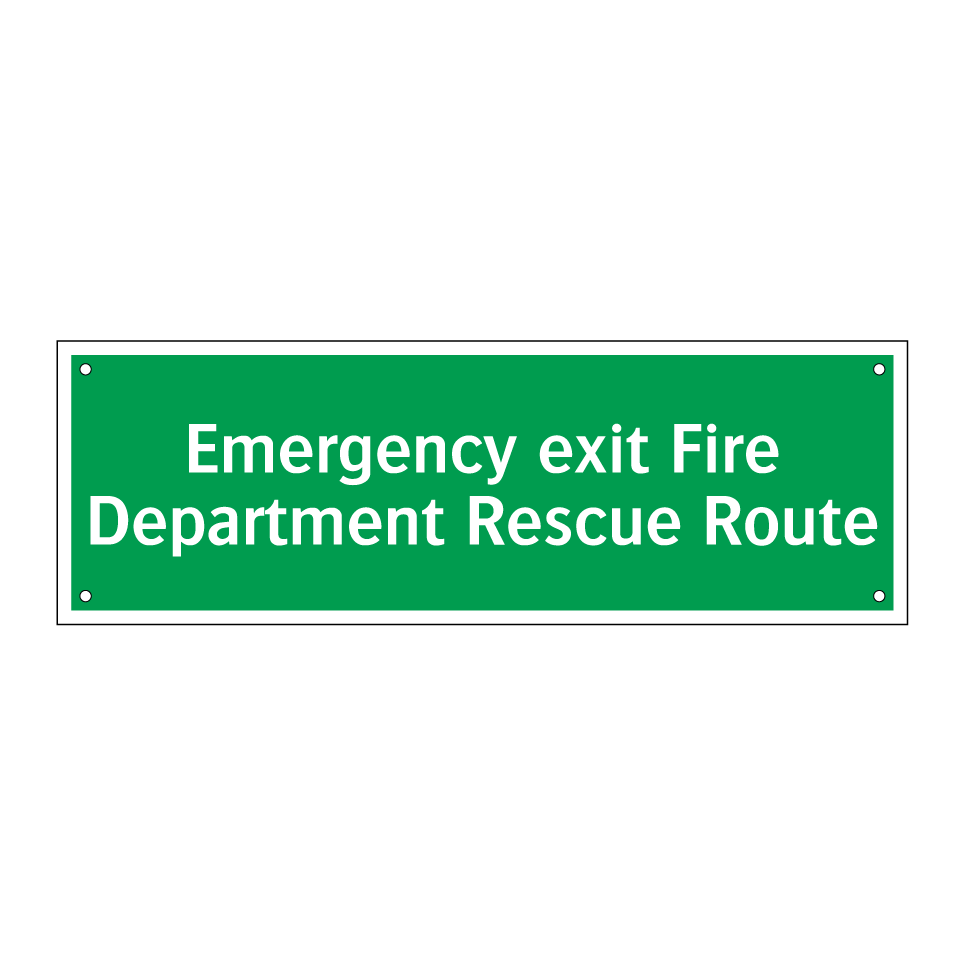 Emergency exit Fire Department Rescue Route