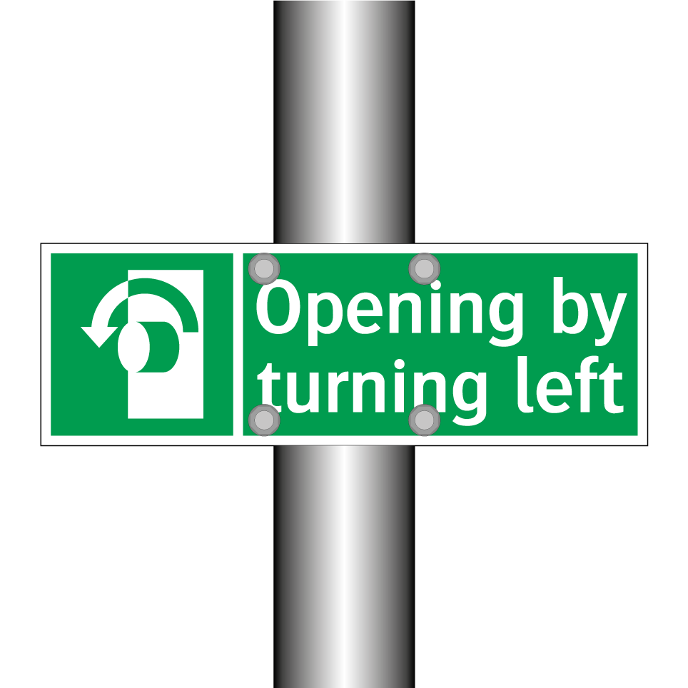 Opening by turning left