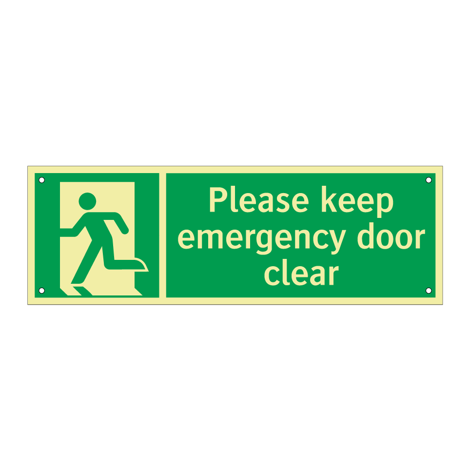 Please keep emergency door clear