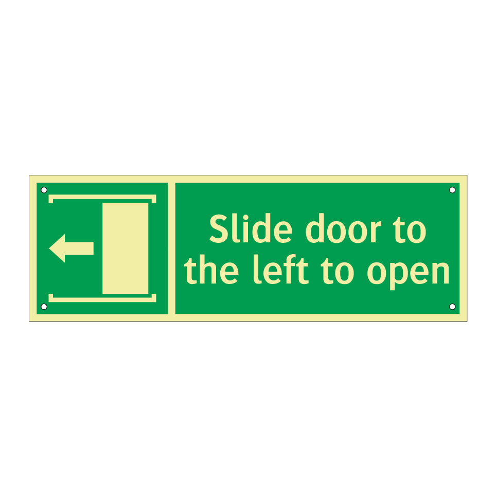 Slide door to the left to open