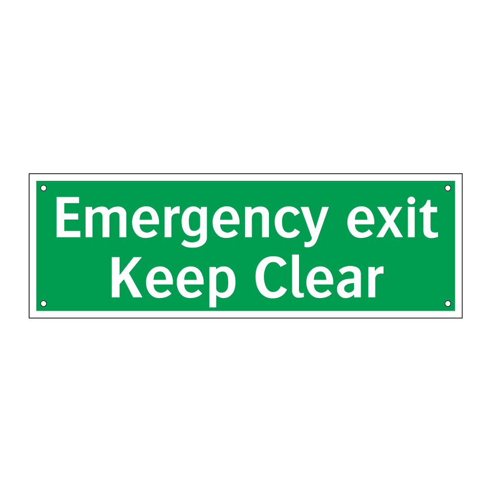 Emergency exit Keep Clear