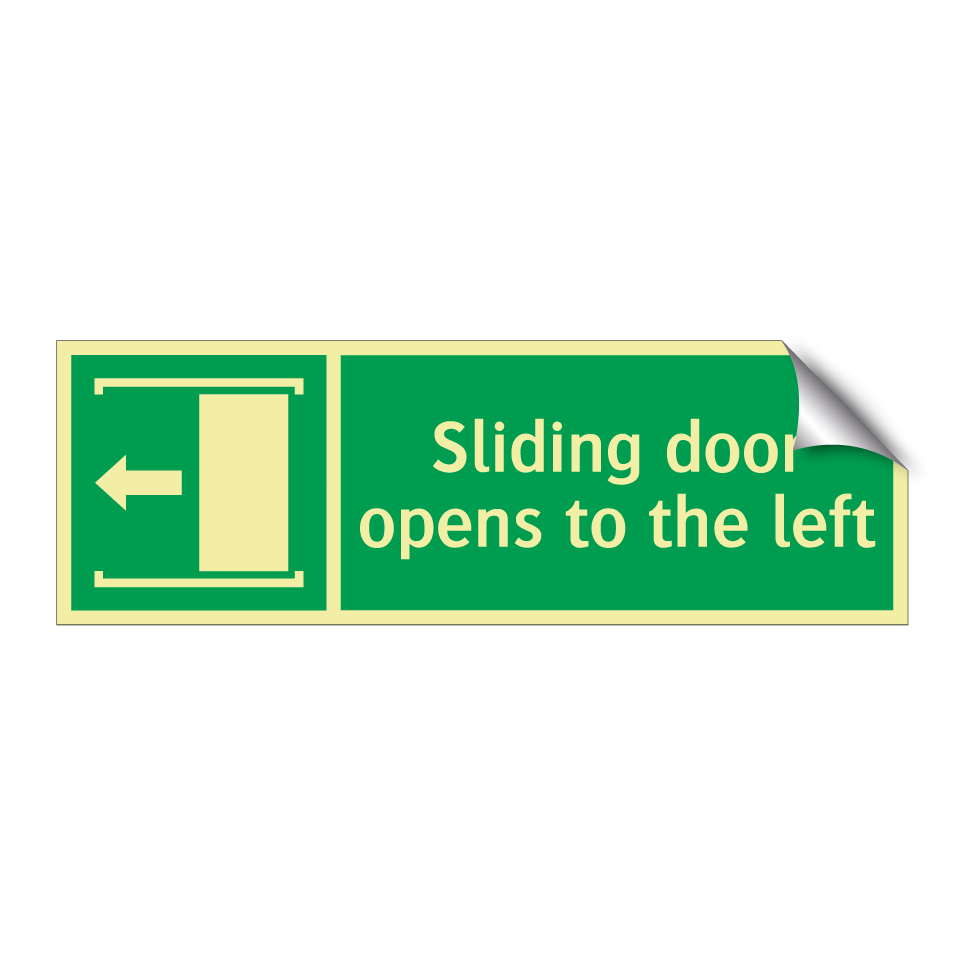 Sliding door opens to the left