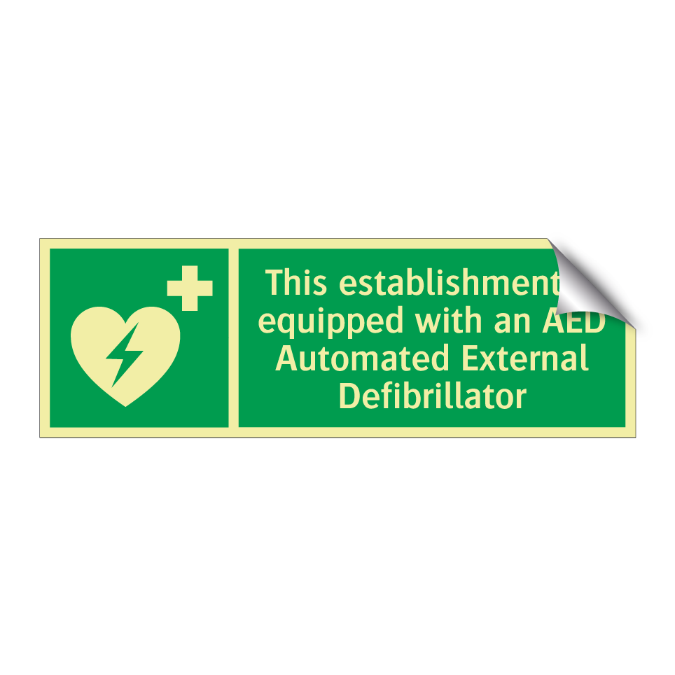 This establishment is equipped with an AED Automated External Defibrillator