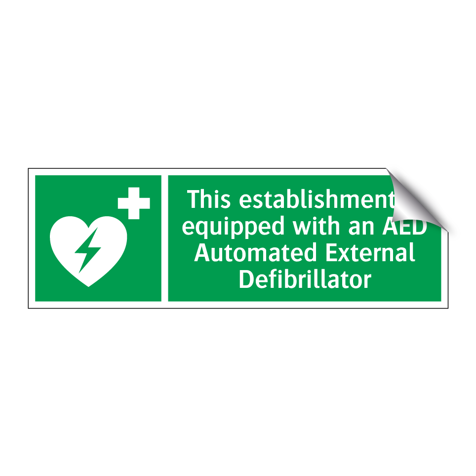This establishment is equipped with an AED Automated External Defibrillator