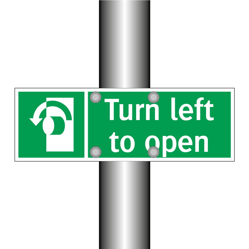 Turn left to open