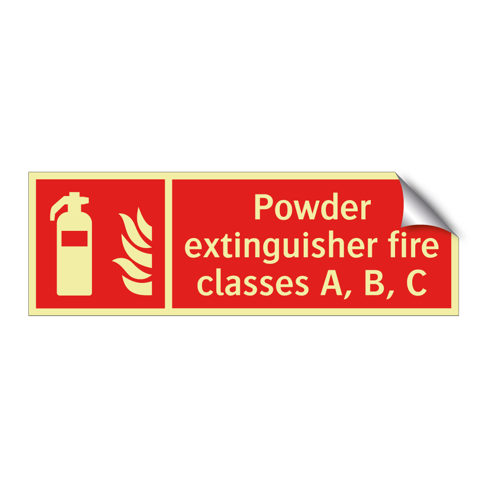 Powder extinguisher fire classes A, B, C