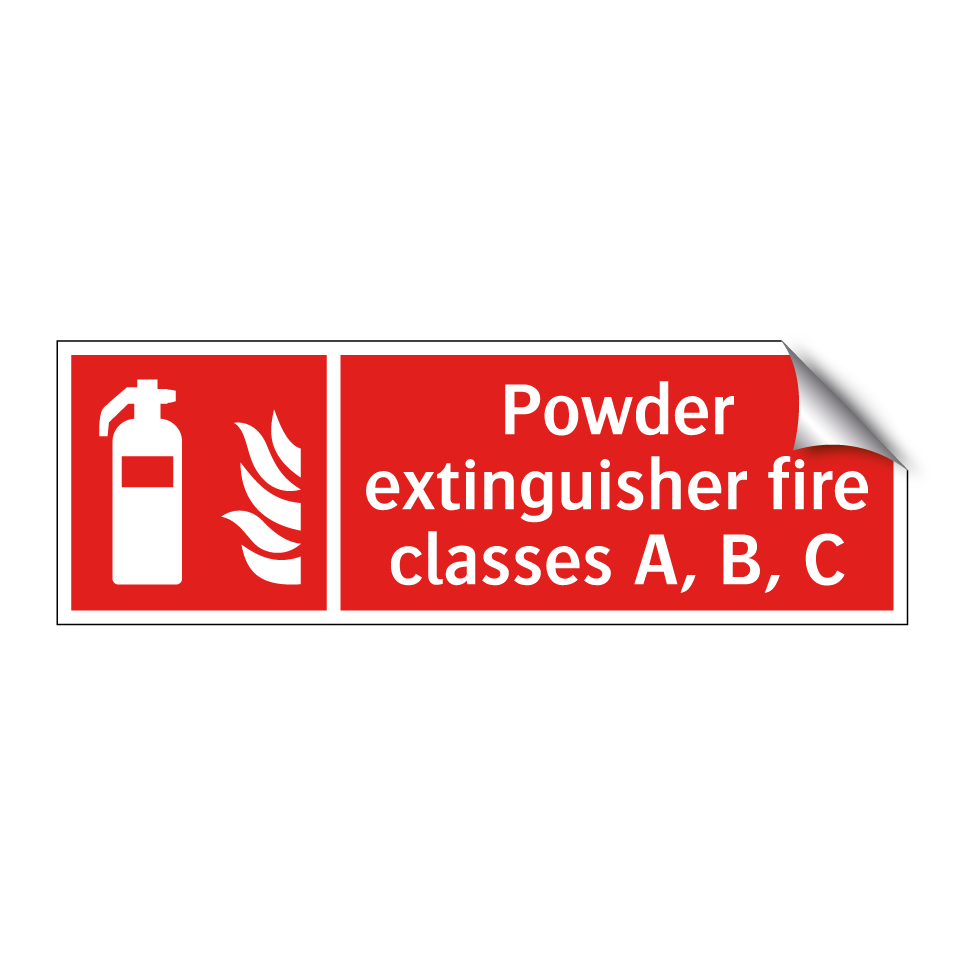 Powder extinguisher fire classes A, B, C
