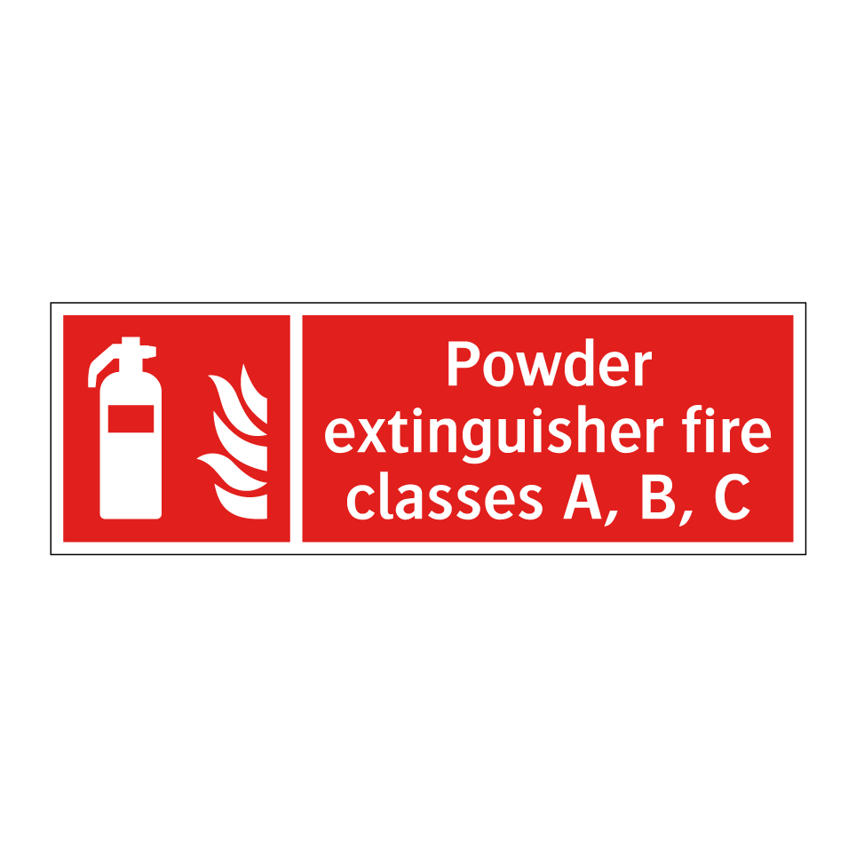 Powder extinguisher fire classes A, B, C