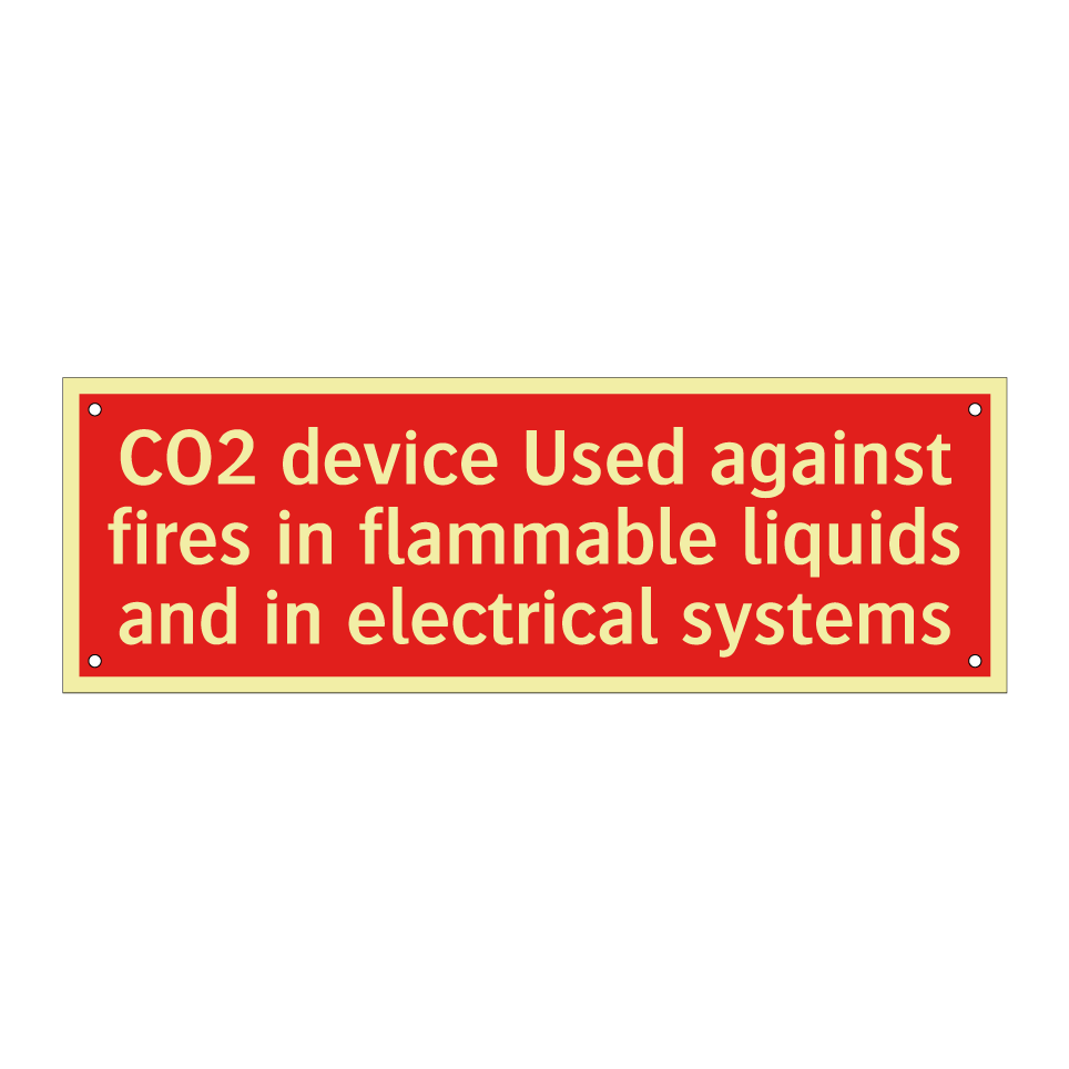 CO2 device Used against fires in flammable liquids and in electrical systems