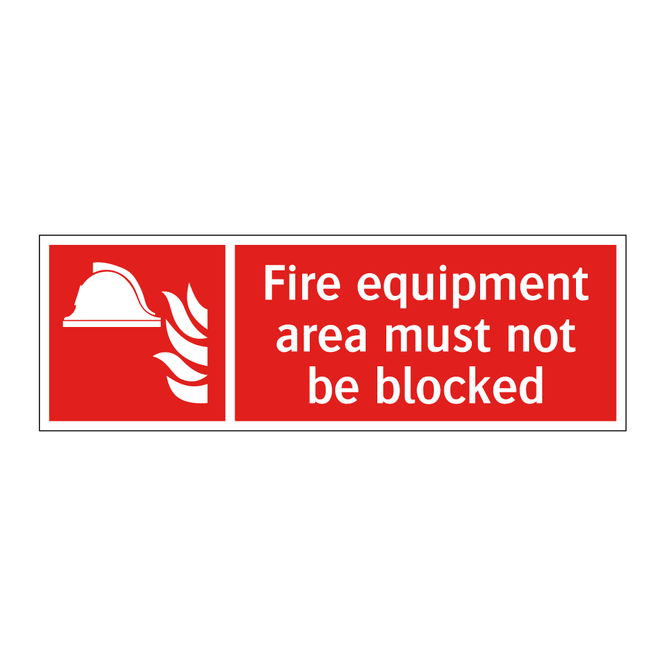 Fire equipment area must not be blocked