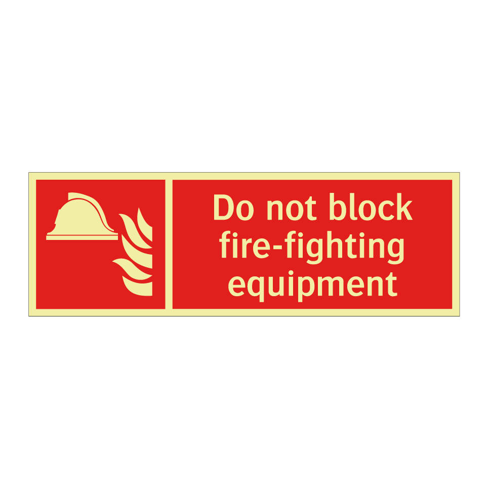 Do not block fire-fighting equipment
