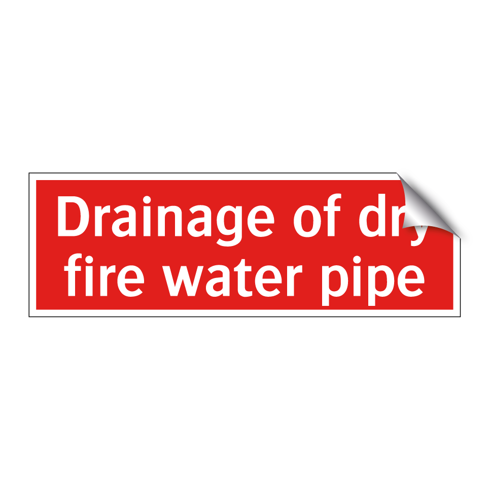 Drainage of dry fire water pipe