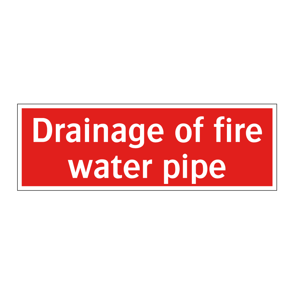 Drainage of fire water pipe
