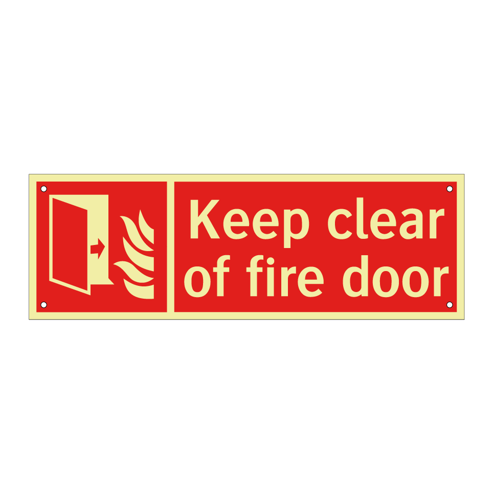 Keep clear of fire door