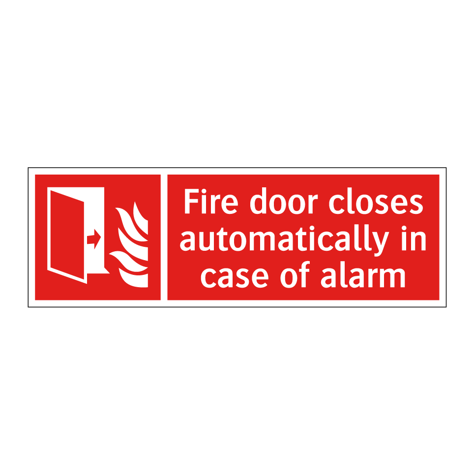 Fire door closes automatically in case of alarm