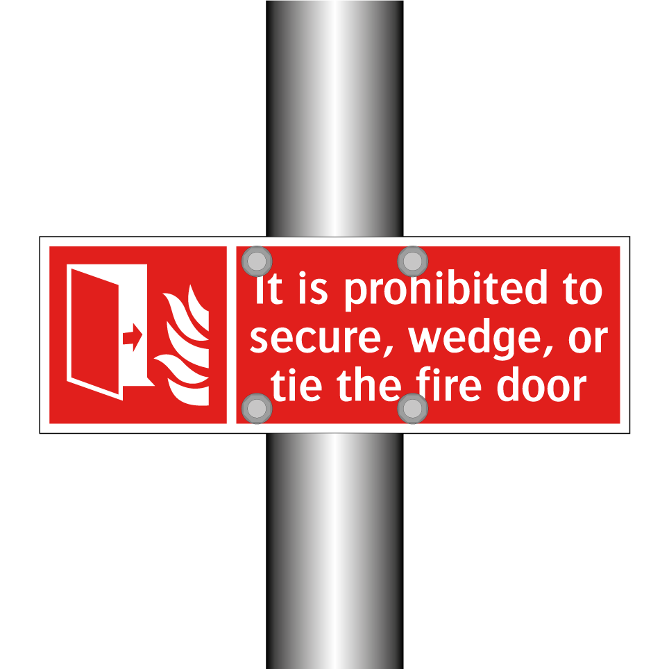 It is prohibited to secure, wedge, or tie the fire door