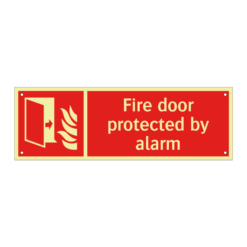 Fire door protected by alarm