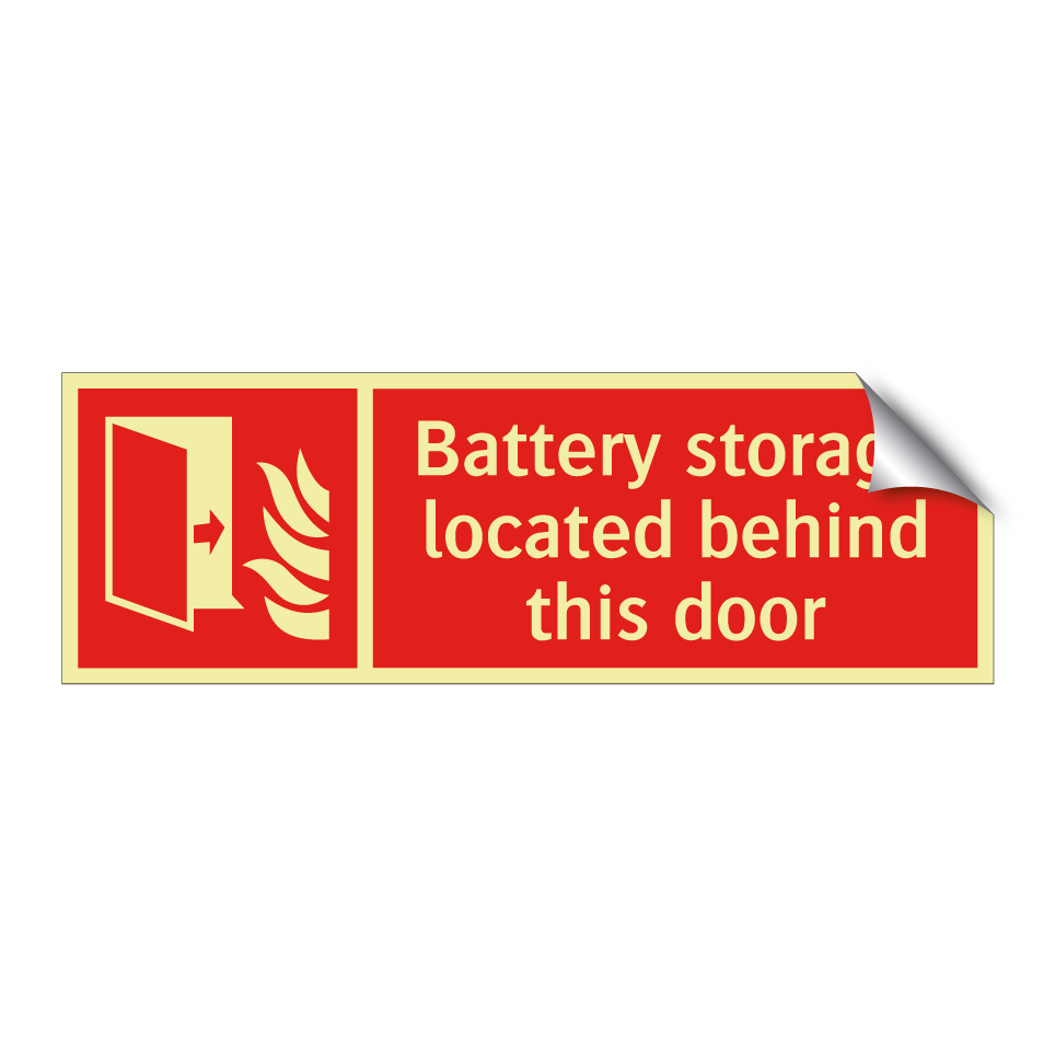 Battery storage located behind this door
