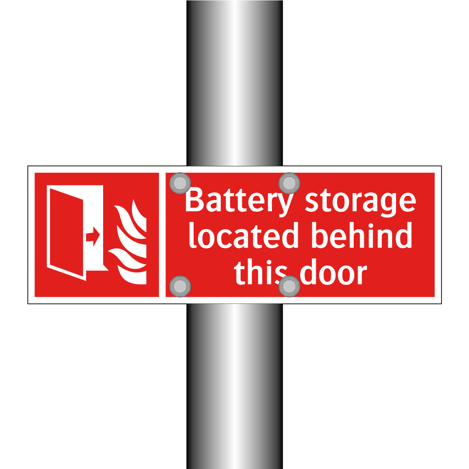 Battery storage located behind this door