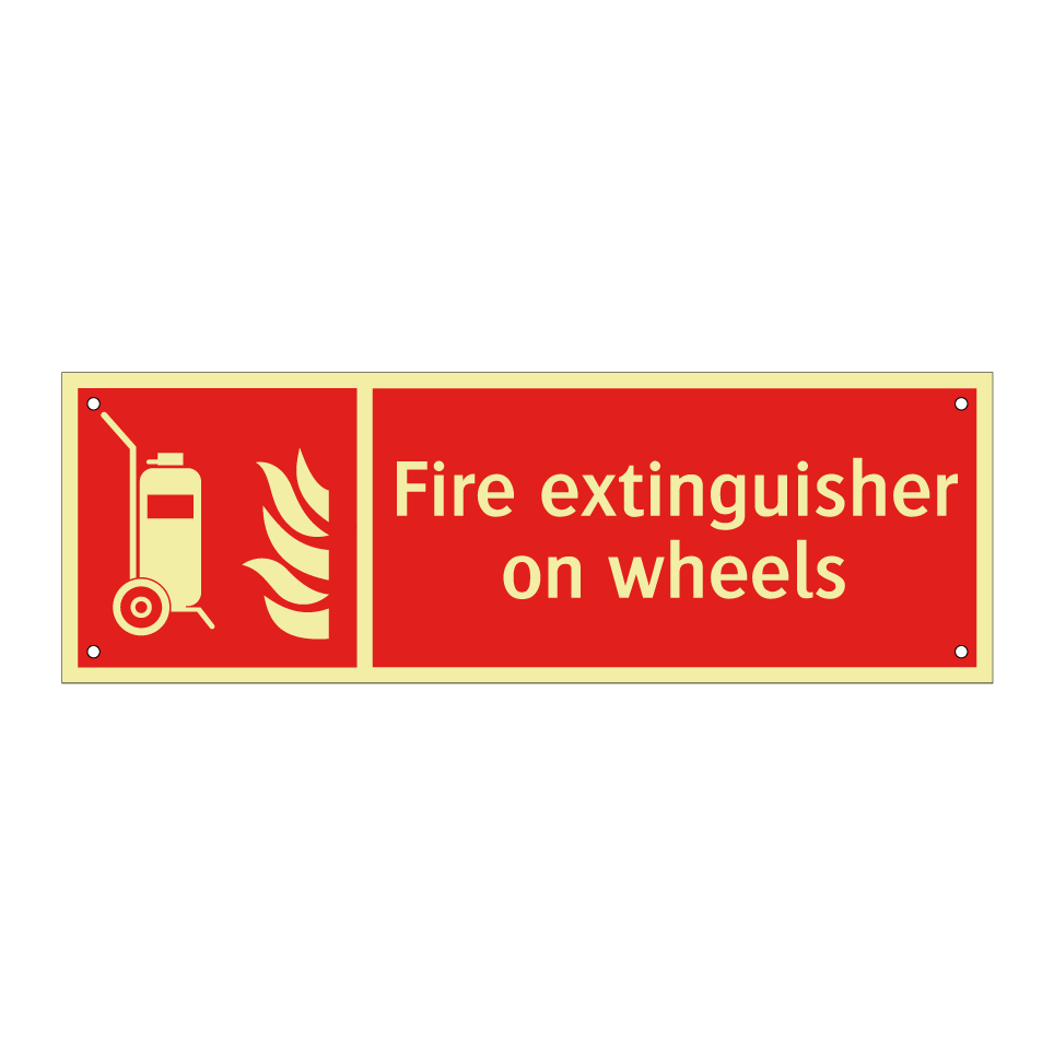Fire extinguisher on wheels
