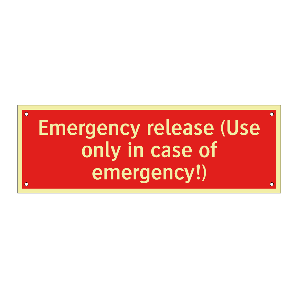 Emergency release (Use only in case of emergency!)