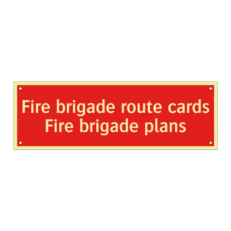 Fire brigade route cards Fire brigade plans