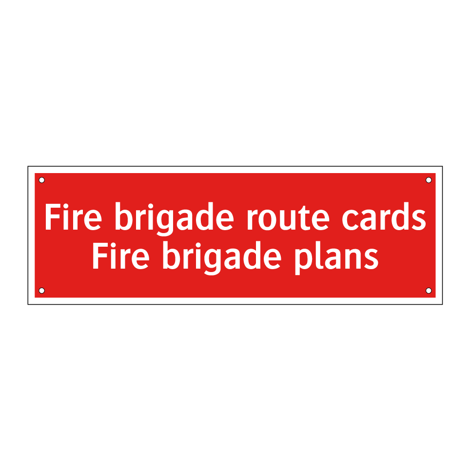 Fire brigade route cards Fire brigade plans