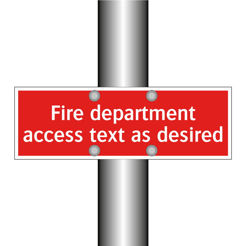 Fire department access text as desired