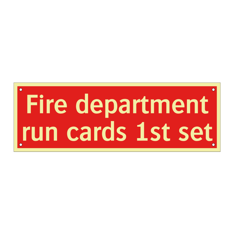Fire department run cards 1st set