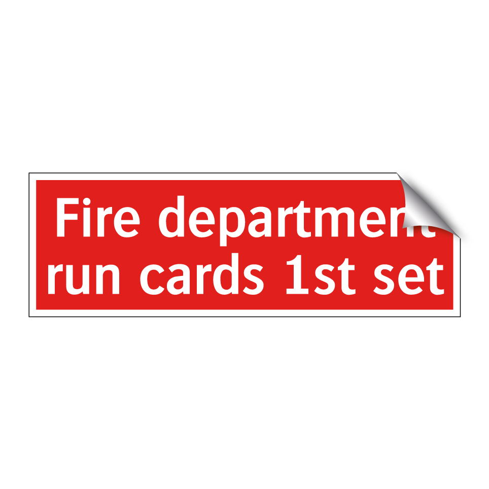 Fire department run cards 1st set