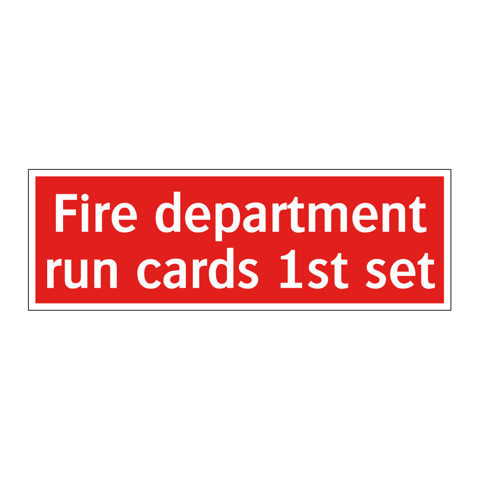 Fire department run cards 1st set