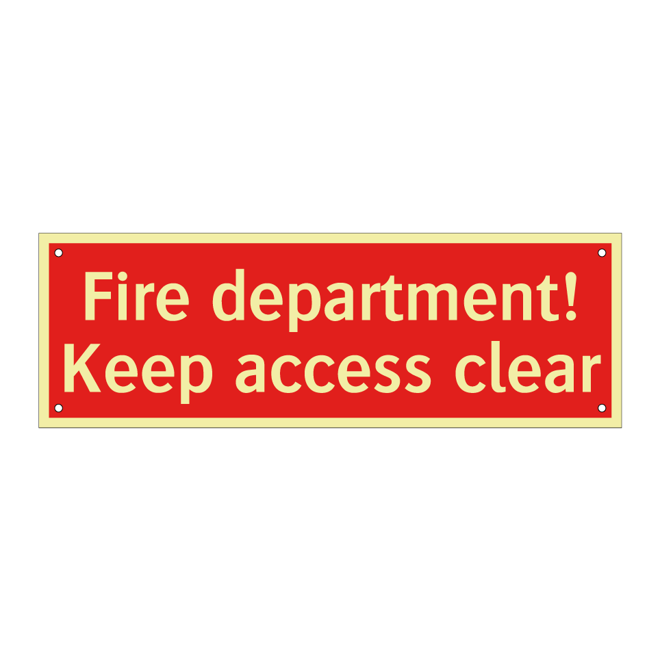 Fire department! Keep access clear