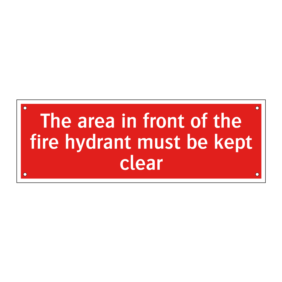 The area in front of the fire hydrant must be kept clear