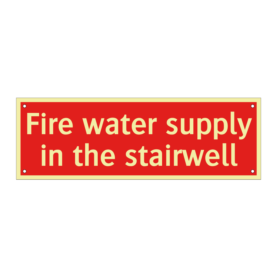 Fire water supply in the stairwell