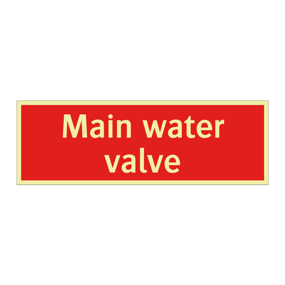 Main water valve