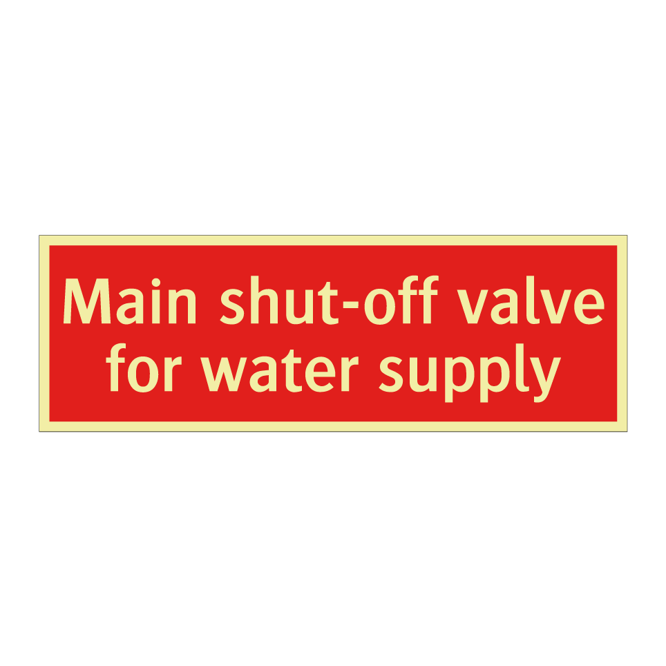 Main shut-off valve for water supply